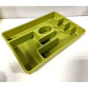 Vintage Rubbermaid Silverware Flatware Utensil Holder Tray 2921 Avacado Green